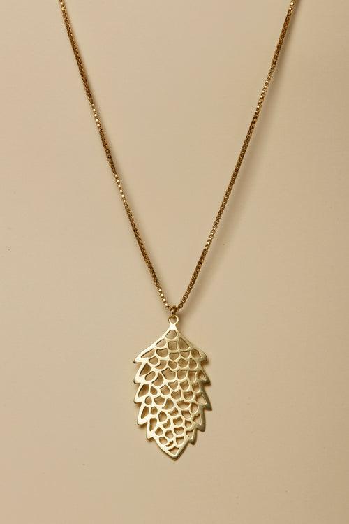 Sleek Leaf Necklace