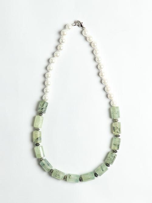 Green Agate Pearl Mala