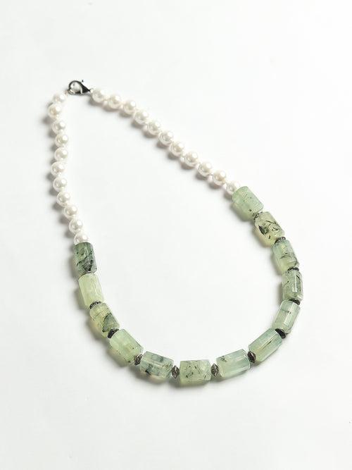 Green Agate Pearl Mala