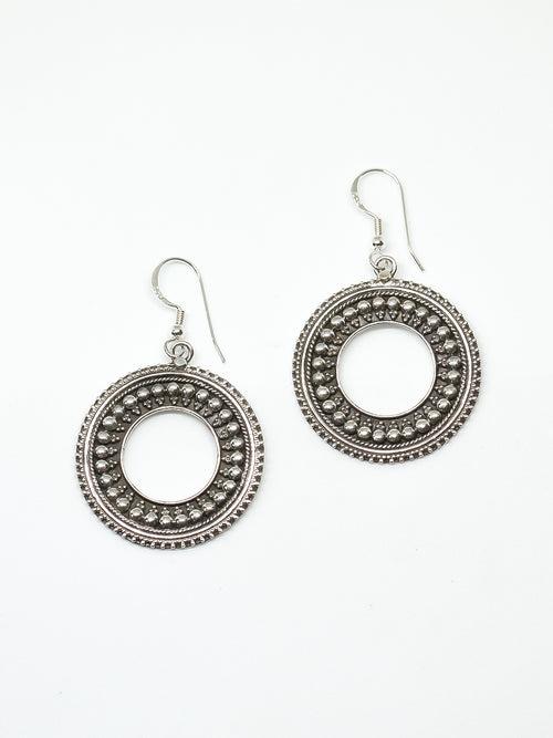 Round Silver Antique Earings