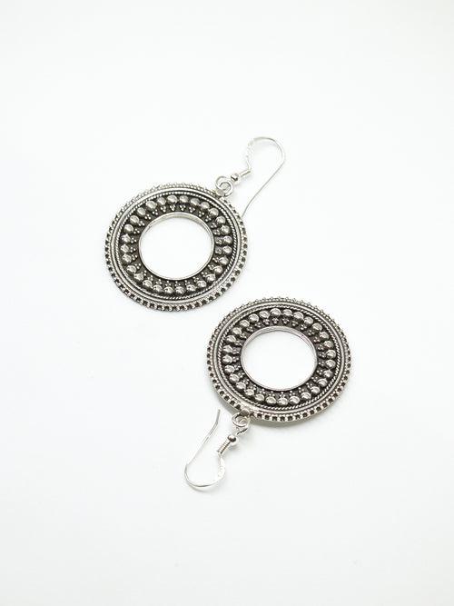 Round Silver Antique Earings