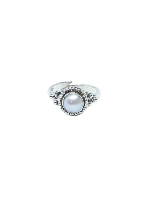 Dainty Pearl Silver Ring