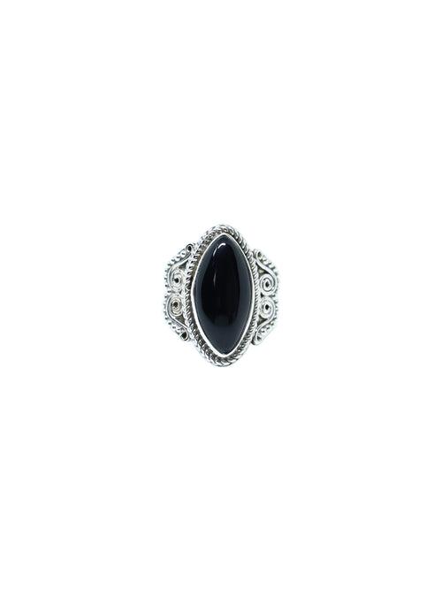 Black Onyx Silver Ring