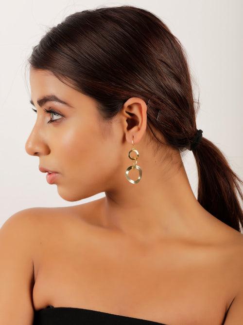 Alluring Long Gold Earrings