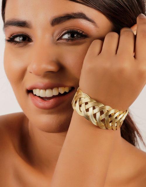 Braided Cuff Gold Bracelet