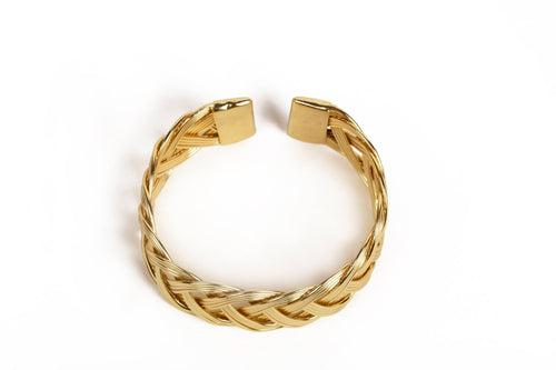 Braided Cuff Gold Bracelet