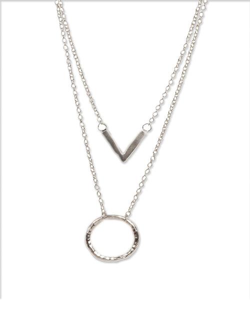 Evergreen Layered Silver Necklace