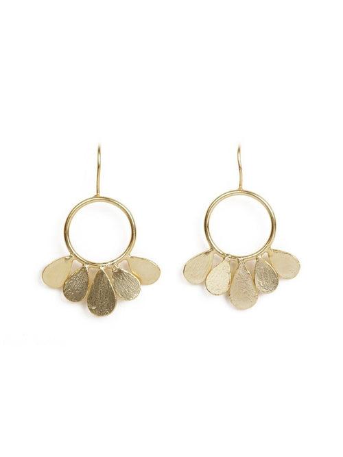 Flawless Floral Hoop Gold Earrings