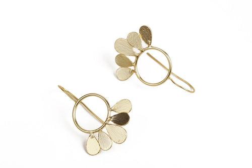 Flawless Floral Hoop Gold Earrings