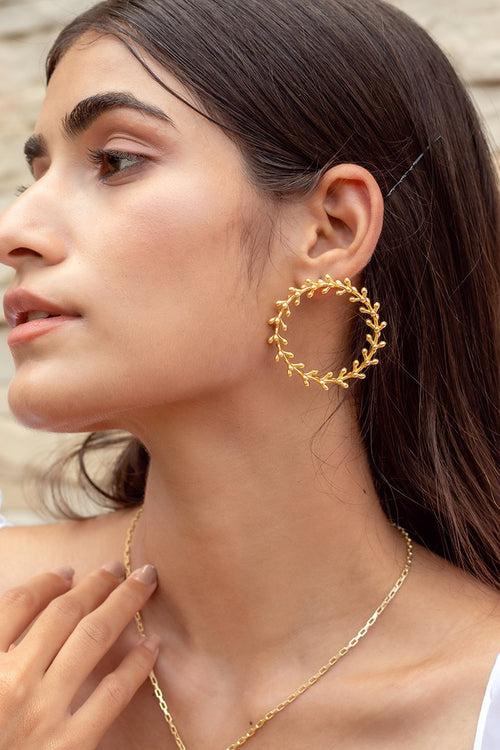 Leaf Hoop Earrings