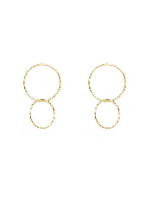 Magnificent Double Hoops Gold Earrings