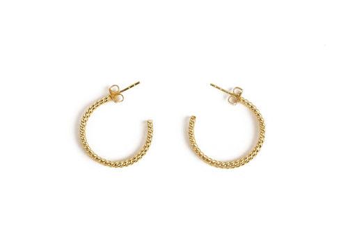 Marvellous Twisted Hoop Studs Gold Earrings for Girls