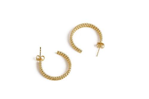 Marvellous Twisted Hoop Studs Gold Earrings for Girls