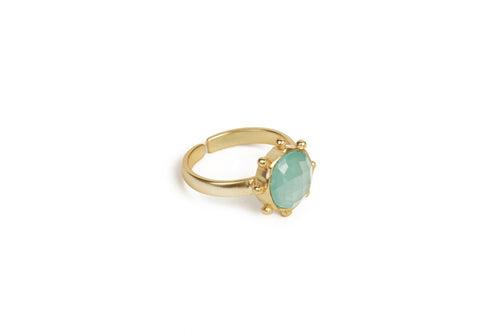 Sleek Aquamarine Gemstone Gold Ring