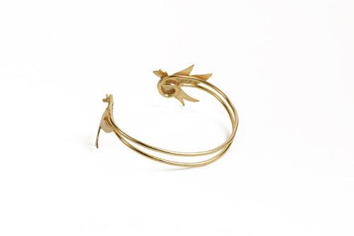 Sleek Birdie Gold Cuff Bracelet