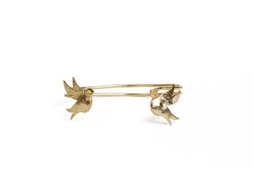 Sleek Birdie Gold Cuff Bracelet