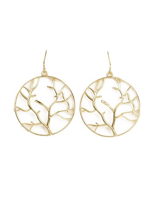 Subtly Natural Hoop Gold Earrings for Girls