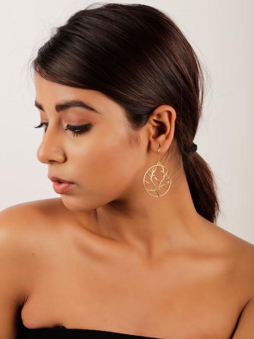 Subtly Natural Hoop Gold Earrings for Girls