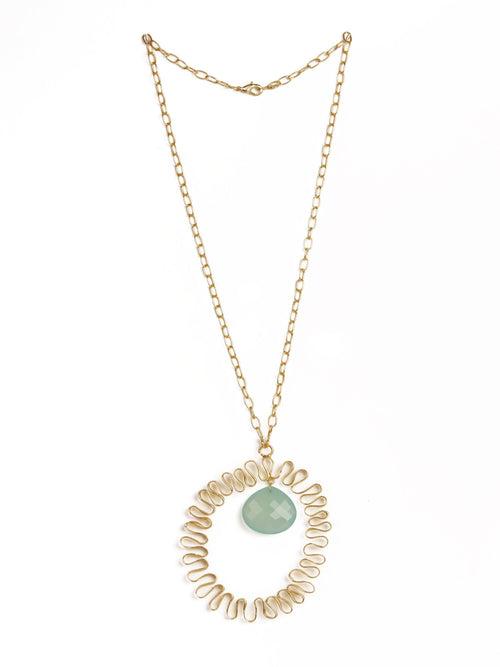 Unique Aquamarine Gold Statement Necklace