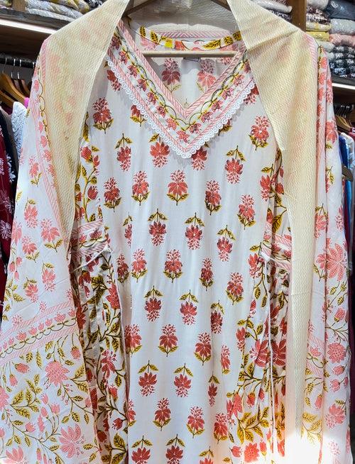 Printed Cream Dress