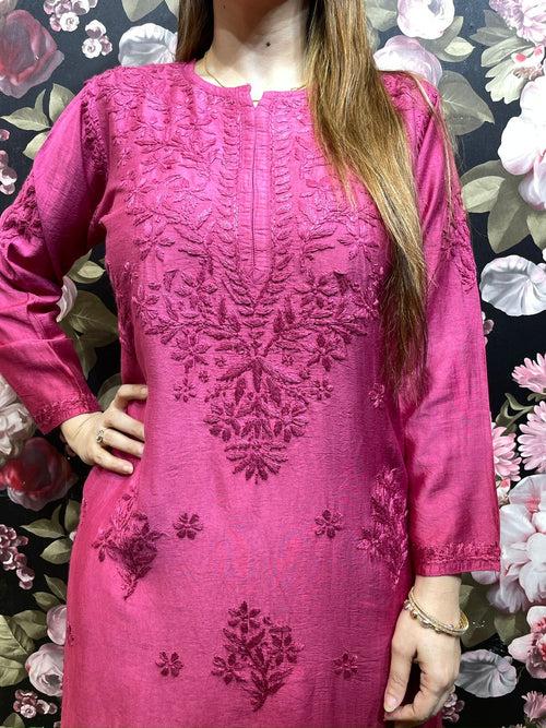 Chanderi Pink Kurti