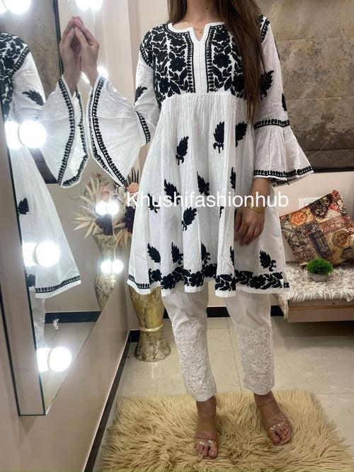 Black and White Short Kurti