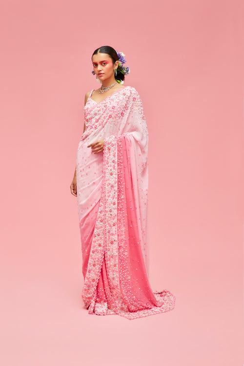 Nishat Bagh Ombré Saree & Embroidered Blouse