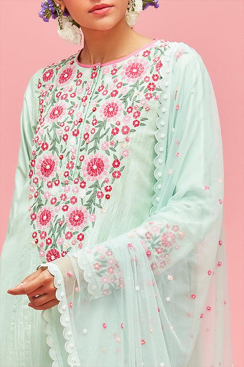 Izmir Embroidered Trapezium Kurta Set