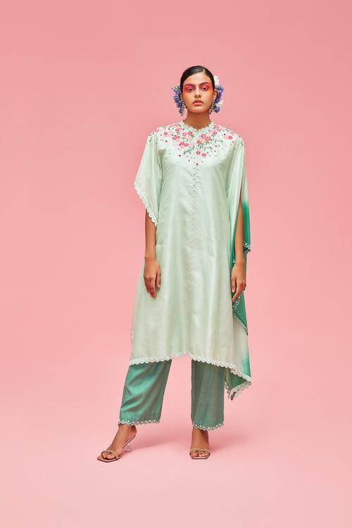 Nishat Bagh Embroidered Kaftan Palazzos Set