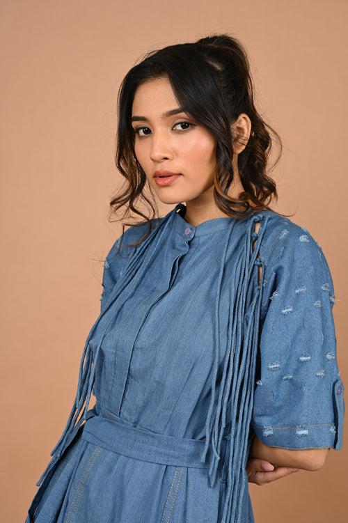 The String Denim Dress