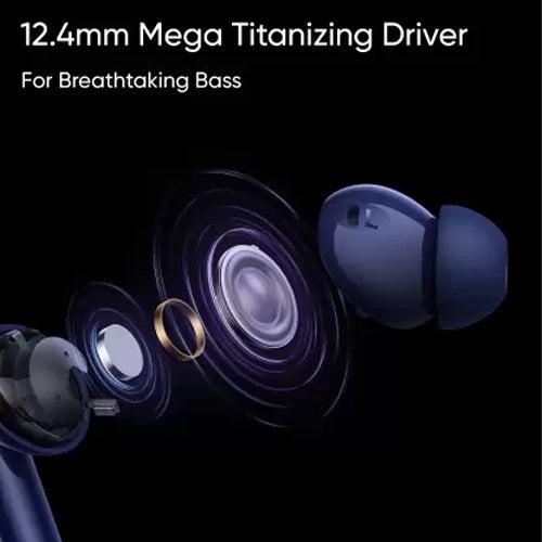 realme Buds Air 5 with 50dB ANC, 12.4mm Dynamic Bass Driver and upto 38 hours Playback Bluetooth Headset  (Deep Sea Blue, True Wireless)