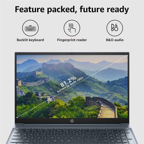 Hp Pavilion 15 12Th Gen Intel Core I5 16Gb Sdram/512Gb Ssd 15.6 Inches Fhd,IPS,Anti-Glare,Eyesafe Display/Alexa/Backlit Kb/Fpr/Windows 11 Home/Mso 2021/1.75Kg, 15-Eg2035Tu, Fog Blue