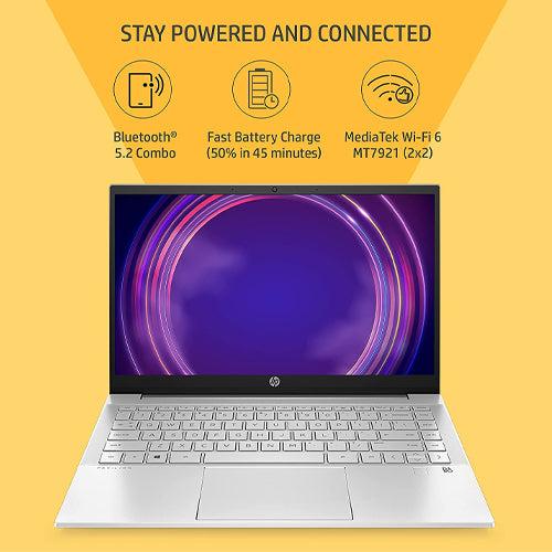 HP Pavilion 14 12th Gen Intel Core i5 16GB SDRAM/512GB SSD 14 inch(35.6cm) IPS Micro-Edge FHD Laptop/Intel UHD Graphics/B&O/Win 11/Alexa Built-in/Backlit KB/FPR/MSO 2021/Natural Silver, 14-dv2014TU