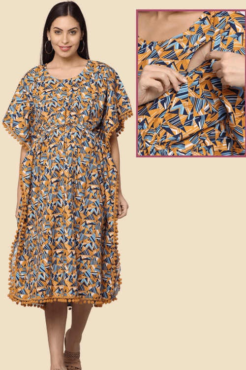 Musturd-Kaftan Dress