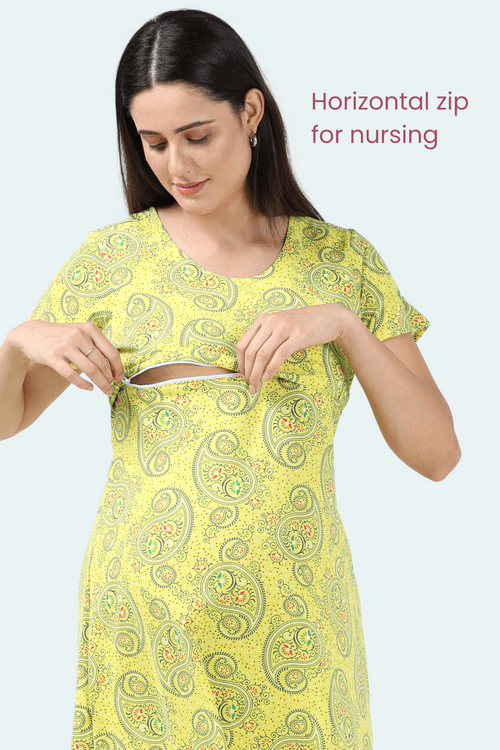 Yellow A-Line Feeding Nightgown