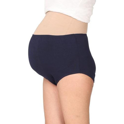 Maternity Belly Panel Panty | Pregnancy Belly Panty Women | High Waist Full Coverage | Full Belly Support | Comfy Cotton Pregnancy Underwear | Navy Blue | Pack Of 1