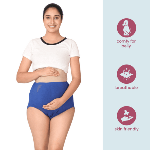 Maternity Belly Panel Panty | Pregnancy Panty For Belly Support | High Waist Full Coverage | Full Belly Support | Comfy Cotton Pregnancy Underwear | Assorted | Pack Of 3