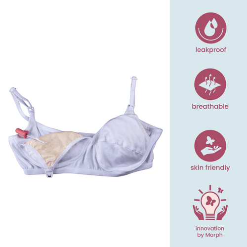 LeakProof Nursing Bra | Drop Cup | Skin Friendly & Non Plastic | Prevents Show Of Milk Stains | Pack Of 3