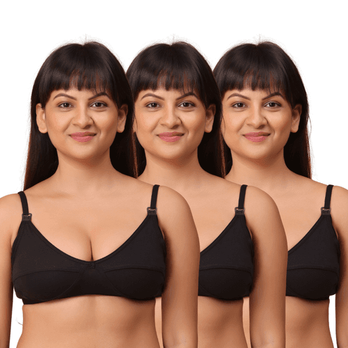 Nursing Bras-Black -  Pack of 3