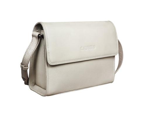 Calfnero Genuine Leather Women's Sling Bag (101-Creame)