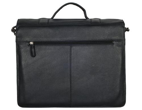 Calfnero Genuine Leather Men's Messenger Bag (272-Black)