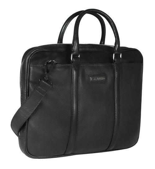 Calfnero Genuine Leather Men's Messenger Bag (402619-Black)