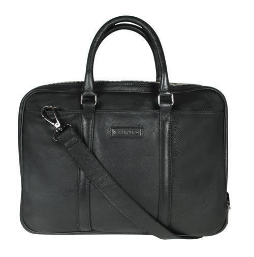 Calfnero Genuine Leather Men's Messenger Bag (402619-Black)