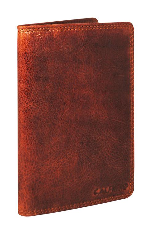 Calfnero Genuine Leather Passport Wallet-Passport Holder (5232-Cognac)