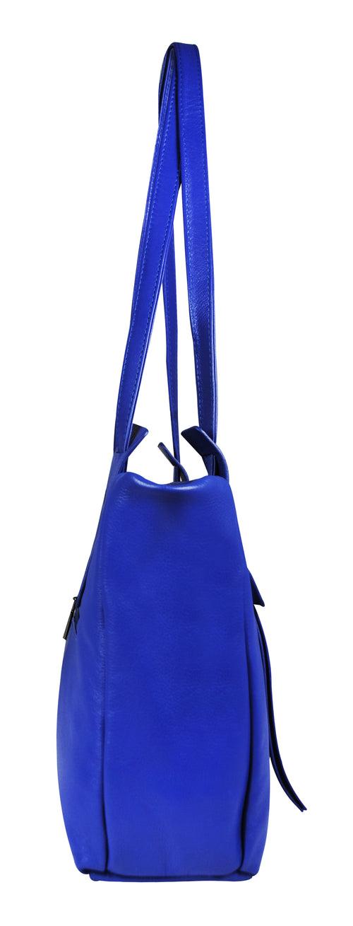 Calfnero Women's Genuine Leather Shoulder Bag (713357-R-Blue)