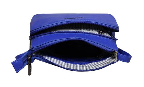 Calfnero Genuine Leather Women's Sling Bag (713935-R Blue)