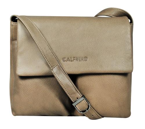 Calfnero Genuine Leather Women's Sling Bag (7189-Taupe)