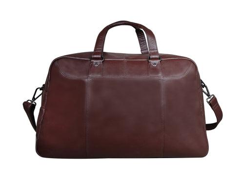 Calfnero Genuine Leather Travel Duffel Bag (8097-Brown)