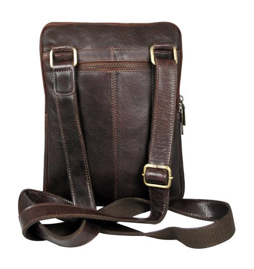 Calfnero Genuine Leather Men's Cross Body Bag (B-402555-Brown)