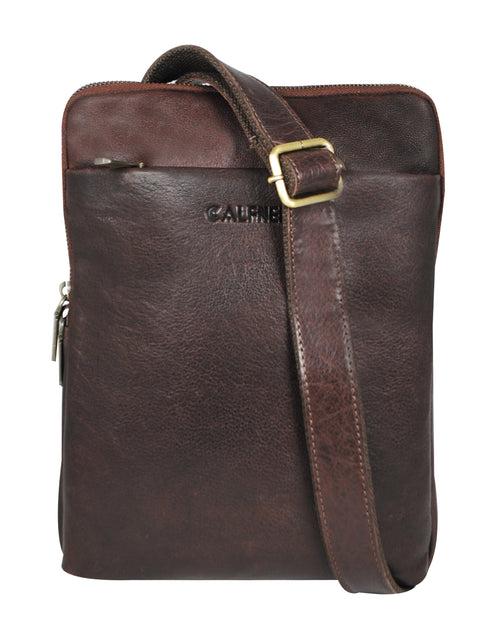 Calfnero Genuine Leather Men's Cross Body Bag (B-402555-Brown)